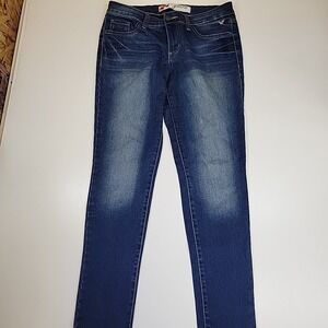 Grane Jeans Women's Size 13 Blue Medium Wash Skinny Stretch Straight Leg Midrise